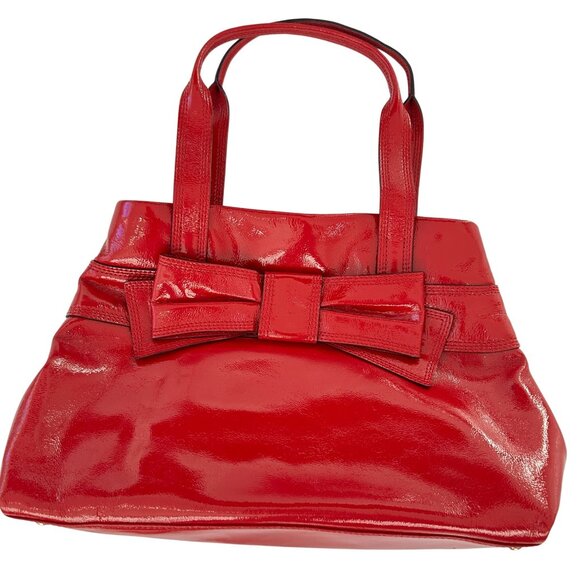 NWOT Kate Spade New York Claverly Maryanne Patent Leather Red Tote Bag Double Ha - Picture 2 of 12